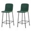 1 Kit 2 Banquetas Altas Celeste Rivatti 98cm -Altura- Em Boucle Verde Oliva e Base em Aco Pintada a Po